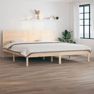 vidaXL Sengeramme med madrass 200x200 cm heltre furu