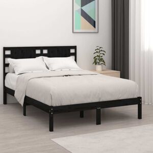 vidaXL Sengeramme svart heltre furu 140x190 cm