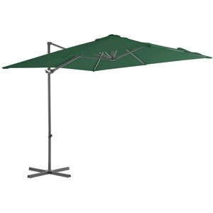 vidaXL Hengende hageparasoll med stålstang grønn 250x250 cm