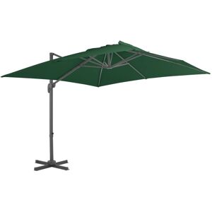vidaXL Hengende hageparasoll med aluminiumsstang 400x300 cm grønn