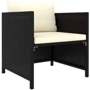 vidaXL Hagesofa med puter polyrotting svart