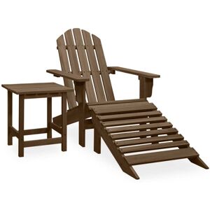 vidaXL Adirondack hagestol med ottoman og bord heltre gran brun