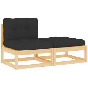 vidaXL Hagesofagruppe med puter 2 deler heltre furu