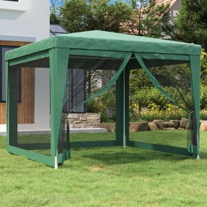 vidaXL Festtelt med 4 sidevegger av netting grønn 3x3 m HDPE