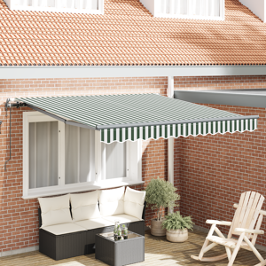 vidaXL Automatisk Uttrekkbar Markise Grønn og Hvit 300x250 cm