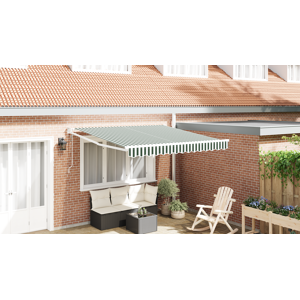vidaXL Automatisk Uttrekkbar Markise Grønn og Hvit 300x250 cm