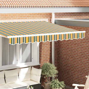 vidaXL Markise Valance for 3,5 m Ramme Grønn og Gul 3,3 x 0,2 m