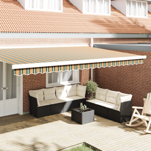 vidaXL markiseduk for 5 m ramme Grønn og Gul 4.8 x 0.2 m