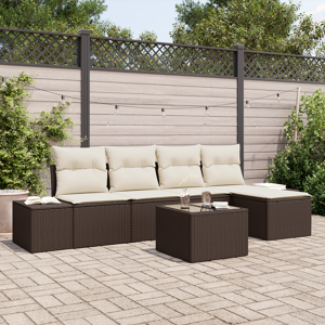 vidaXL 5 Delt Hage Sofa Set med Puter Grå Poly Rattan