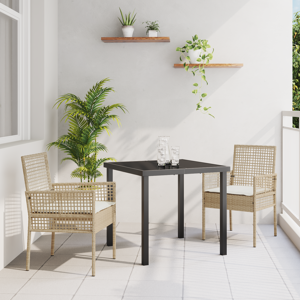 vidaXL Hagemøbler 2 stk med puter Beige Poly Rattan