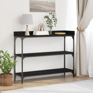 vidaXL Konsollbord Svart Eik 100x30x80 cm Konstruert Tre og Stål