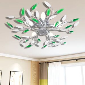 vidaXL Grønn og hvit taklampe med armer av akryl E14 x 5 pærer