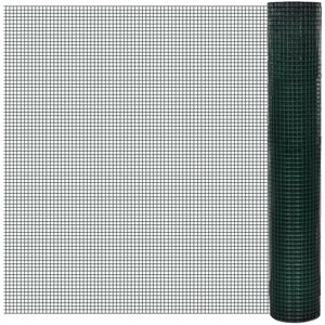vidaXL Trådgjerde kylling galvanisert med PVC-belegg 10x1 m grønn