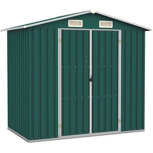 vidaXL Hageskur grønn 205x129x183 cm galvanisert stål