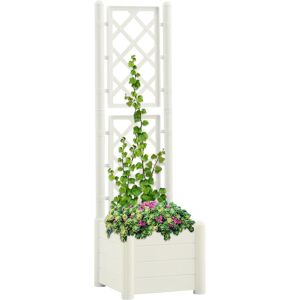 vidaXL Plantekasse med espalier 43x43x142 cm PP hvit
