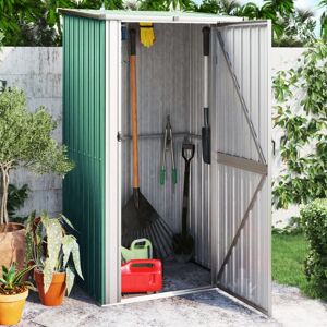 vidaXL Hageskur grønn 118,5x97x209,5 cm galvanisert stål