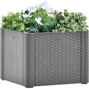 vidaXL Høybed med selvvanningssystem grå 43x43x33 cm