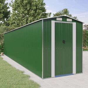vidaXL Hageskur grønn 192x855x223 cm galvanisert stål