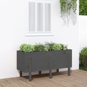 vidaXL Høybed grå 121x50x57 cm heltre gran