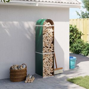 vidaXL Vedholder grønn 40x45x170 cm galvanisert stål