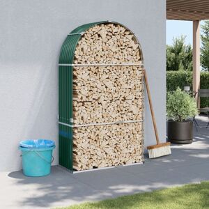 vidaXL Vedholder grønn 120x45x210 cm galvanisert stål