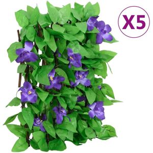 vidaXL Utvidbart espalier med kunstig eføy 5 stk grønn 180x20 cm