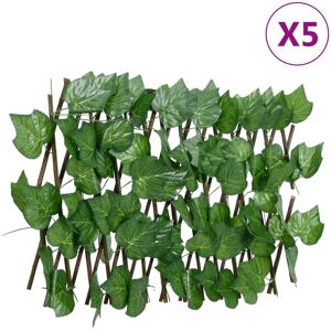 vidaXL Utvidbart espalier kunstige drueblader grønn 5 stk 180x20 cm