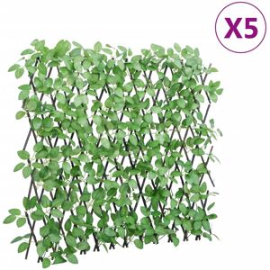 vidaXL Utvidbart espalier med kunstig eføy 5 stk grønn 180x65 cm