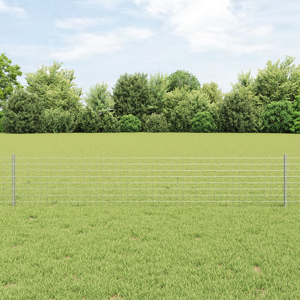 vidaXL Euro Fence med 5 U-poster Sølv 0,4x10 m Stål