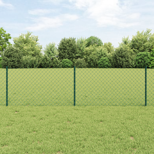 vidaXL Kjedegjerde med 10 U-poster Grønn 0.6x10 m Stål