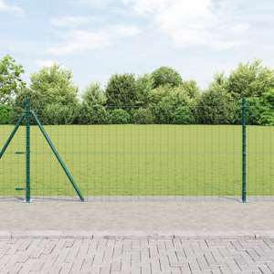 vidaXL Eurogjerde med 7 flensede påler 1x10 m galvanisert stål