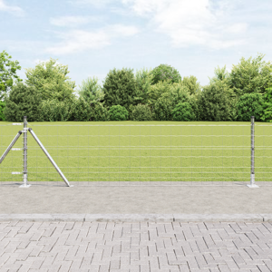 vidaXL Euro gjerde med 13 flensede stolper 0.4x50 m galvanisert stål