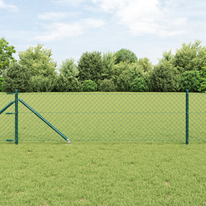 vidaXL Kjedegjerde med 13 spikerposter 0.4x25 m Galvanisert stål