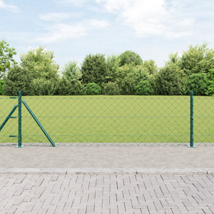 vidaXL Kjedegjerde med 13 Flanged Poster 0.4x25 m Galvanisert Stål