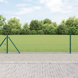 vidaXL sveiset trådgjerde med 13 flanged stolper Grønn 0.4x50 m Stål