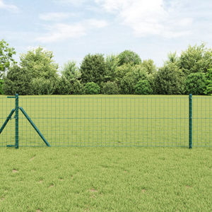 vidaXL Hageposter 7 stk Grønn Ø32 mm 100 cm Galvanisert Stål