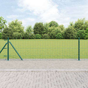 vidaXL Stakittposter med fotplater 7 stk Ø32mm 50cm Galvanisert stål