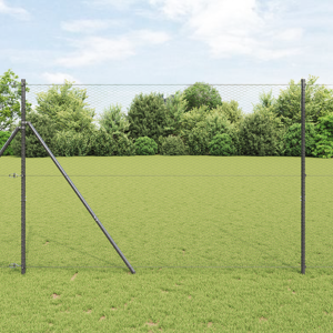 vidaXL Heksagon Gjerde Grå 1.5x50 m Stål