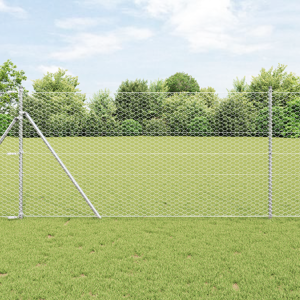 vidaXL Seks kantet gjerde 1.4x25 m Varmgalvanisert stål