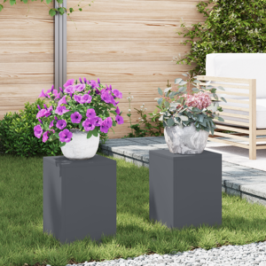vidaXL utendørs plante stativer søyle 2 stk Antrasitt 24x24x35 cm Stål