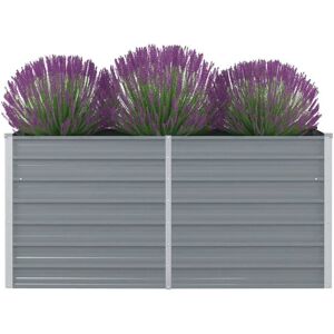 vidaXL Forhøyet hagebed 160x80x77 cm galvanisert stålgrå