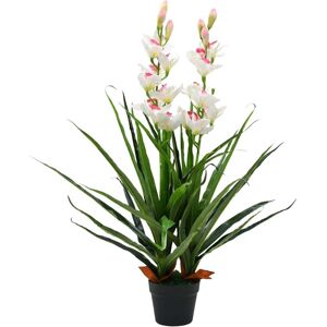 vidaXL Kunstig cymbidium orkide med potte 100 cm grønn