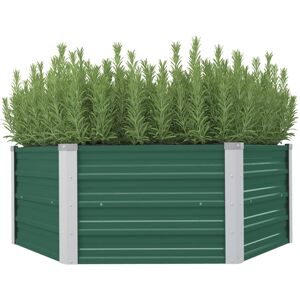 vidaXL Forhøyet hagebed 129x129x46 cm galvanisert stål grønn