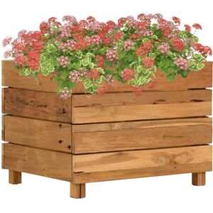 vidaXL Høybed 50x40x38 cm resirkulert teak og stål