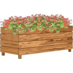 vidaXL Høybed 100x40x38 cm resirkulert teak og stål