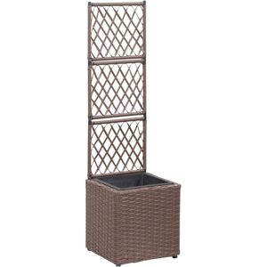 vidaXL Høybed med espalier 1 potte 30x30x107 cm polyrotting brun
