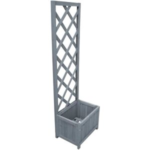 vidaXL Blomsterkasse med espalier 40x30x135 cm heltre gran