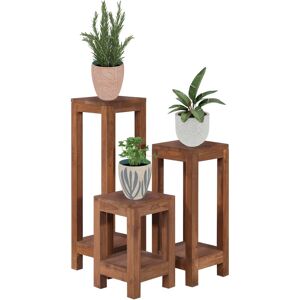 vidaXL Plantestativ 3 stk heltre teak