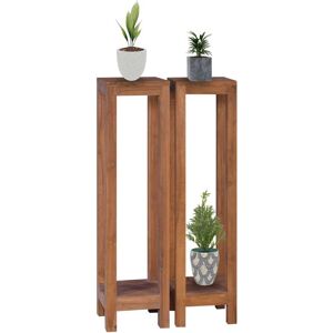 vidaXL Plantestativ 2 stk 25x25x100 cm heltre teak