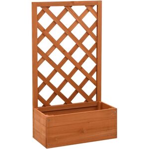 vidaXL Blomsterkasse med espalier oransje 50x25x90 cm heltre gran